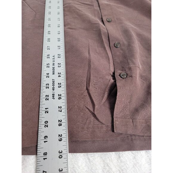 REI Mens Brown Textured Short Sleeve Button-Up Shirt Large Casual Lightweight - Picture 8 of 8
